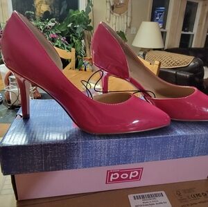 pop Bright Pink Patent Pointed-Toe Stilettos Size 8 - New